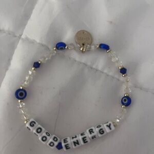 Blue and White Beaded Bracelet